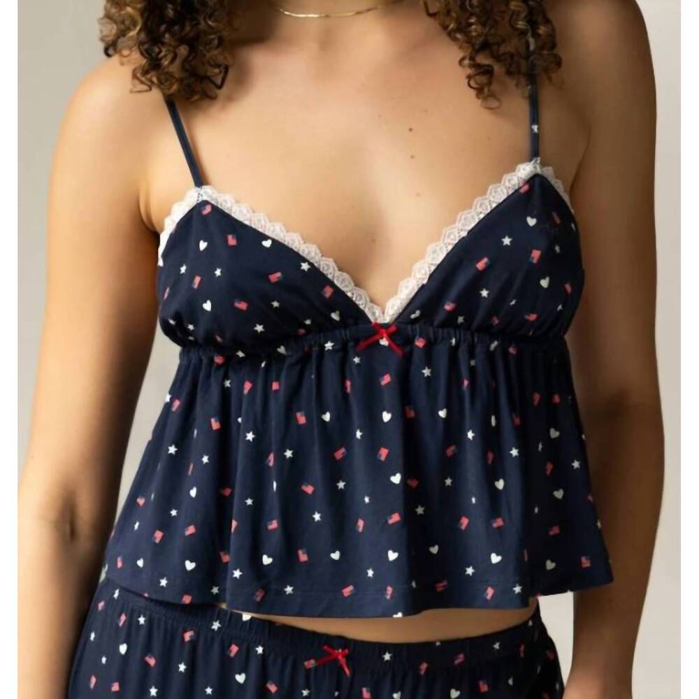 NEW THE HAPPY CAMP3R hearts and stripes penelope top in navy